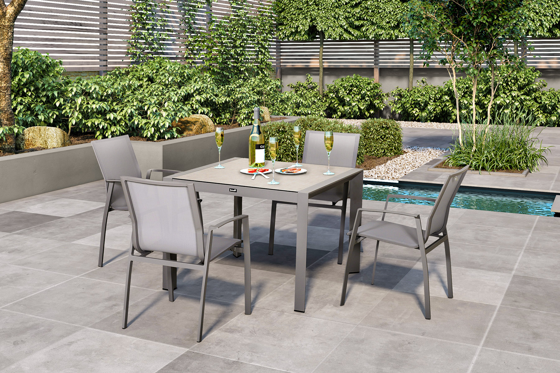 Rio 4 Seat Square Dining Set